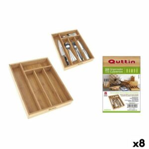 Οργανωτής Μαχαιροπήρουνων Quttin Bamboo 34 x 26 x 4 cm (8 Μονάδες)