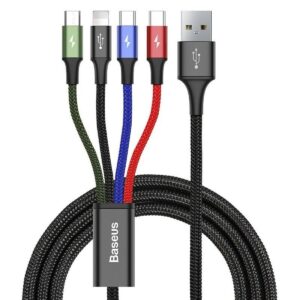 Καλώδιο USB σε Micro USB, USB-C και Lightning Baseus CA1T4-B01 Μαύρο 1,2 m