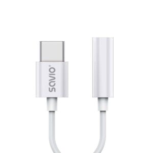 Αντάπτορας USB-C σε Jack 3.5 mm Savio AK-51 Λευκό 11 cm