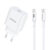 Wall charger VFAN E04, USB-C, 20W, QC 3.0 + USB-C cable (white)