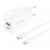 Charger Foneng EU56 1xUSB-A, 1xUSB-C, 20W (White) + cable USB-A to Lightning