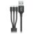 Καλώδιο USB σε Micro USB, USB-C και Lightning Goms Μαύρο 1, 2 m