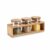 Σετ 3 Δοχεία DKD Home Decor Φυσικό Bamboo Βοροπυριτικό γυαλί 31 x 11 x 11,5 cm